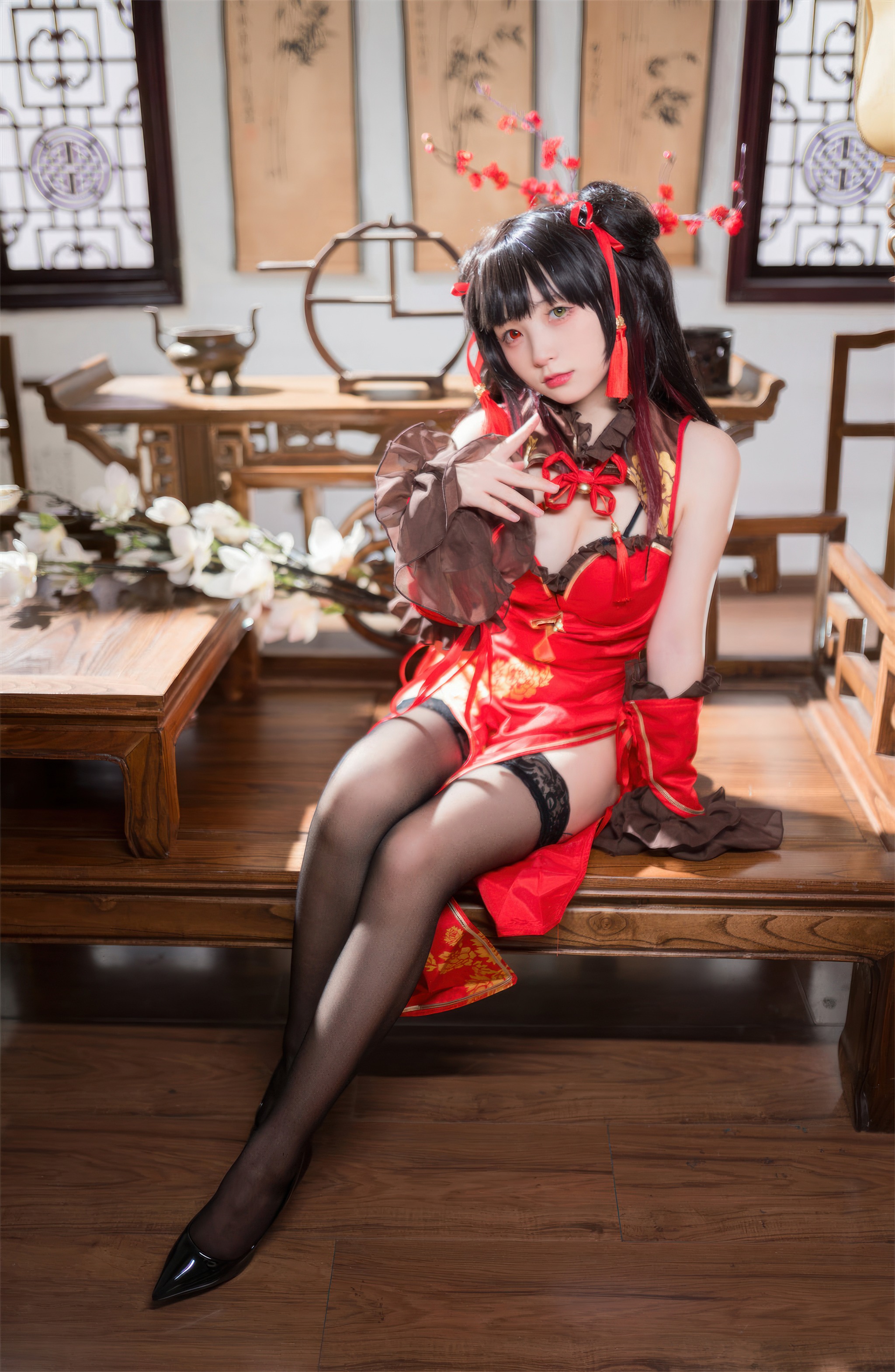 图片[1]-花铃 – NO.038 时崎狂三旗袍[66P]-XikXak